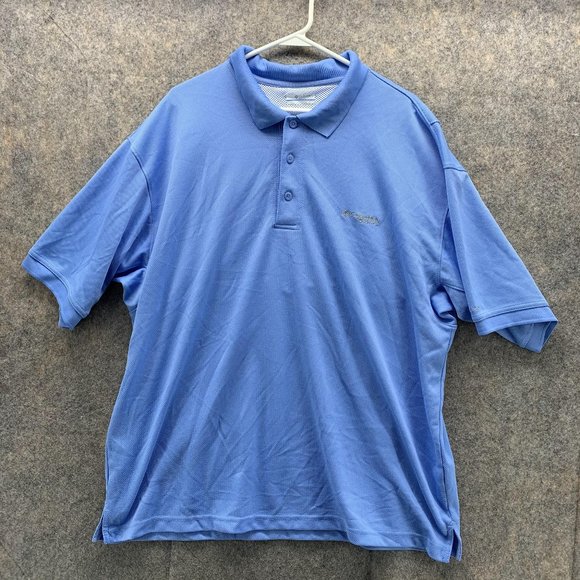 Columbia Polo Shirt Men Extra Large Adult Blue Button Golfer Outdoors PFG - Picture 1 of 11